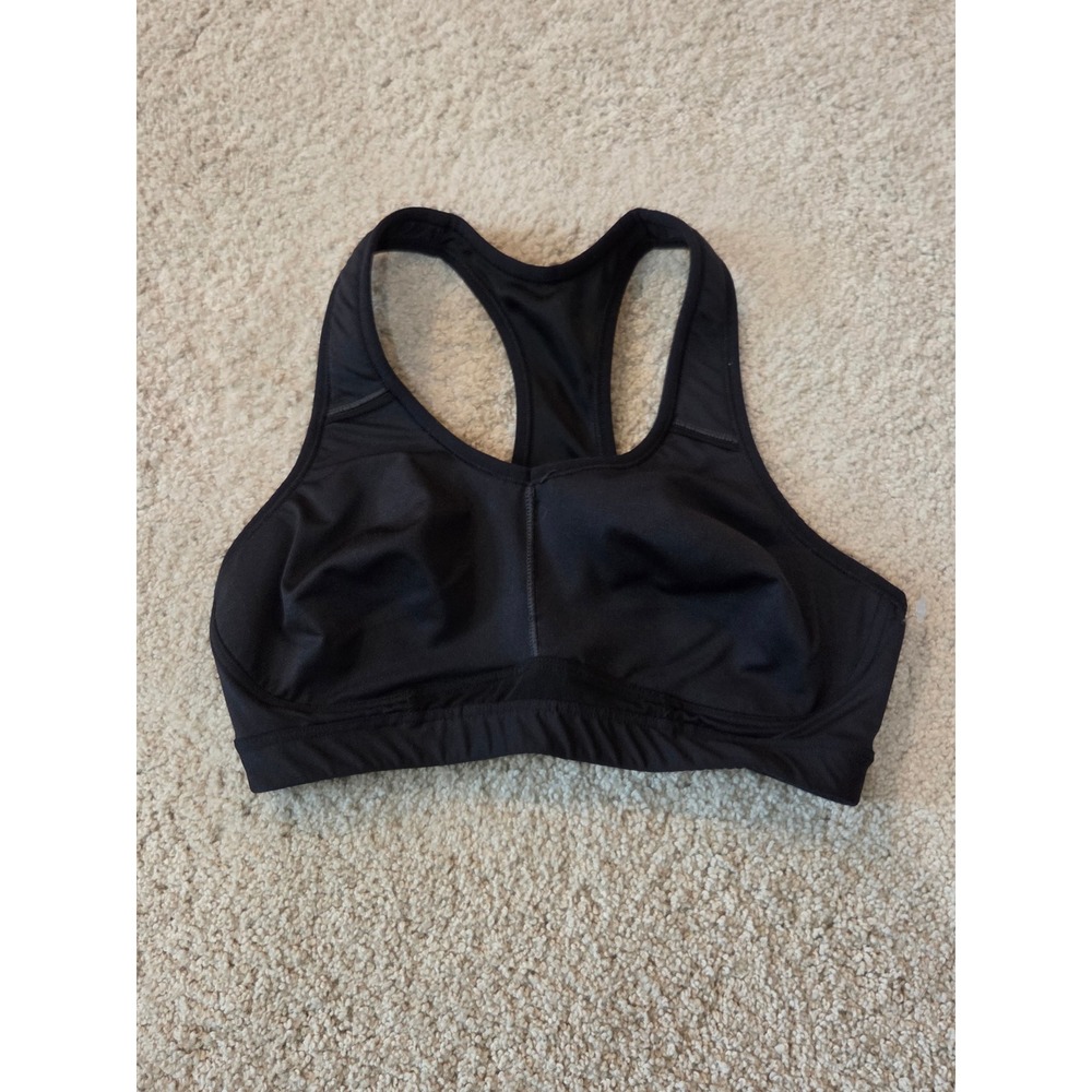 Athleta Sports Bra Womens 34B Black Racerback High Impact 553733 Excellent